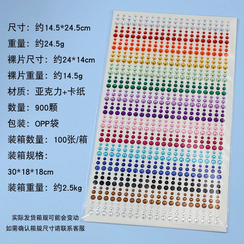DIY Jewelry Kit 900 pcs 15 Colors Acrylic Flatback Gems Assorted Sizes 3mm 4mm 5mm For Costume Makeup Crafting Bulk Wholesale