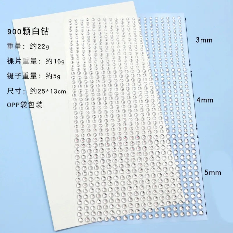 DIY Jewelry Kit 900 pcs 15 Colors Acrylic Flatback Gems Assorted Sizes 3mm 4mm 5mm For Costume Makeup Crafting Bulk Wholesale